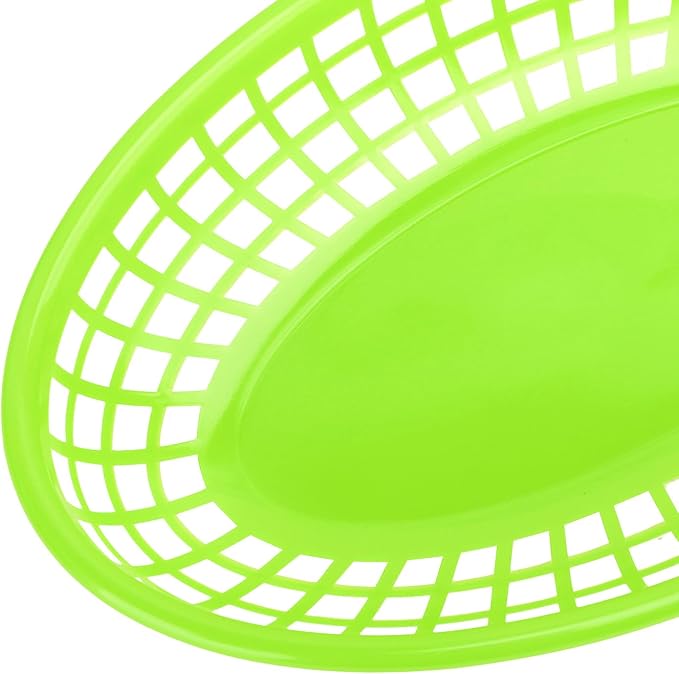 80 Pcs 9 x 5.7 Inch Reusable Oval Fast Food Baskets, Sturdy Plastic Serving - Image 3