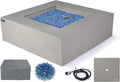 Elementi+ | Capertee Gas Fire Pit Cast Concrete 40" Square Fire Table, Outdoor by AMSFireplaceInc