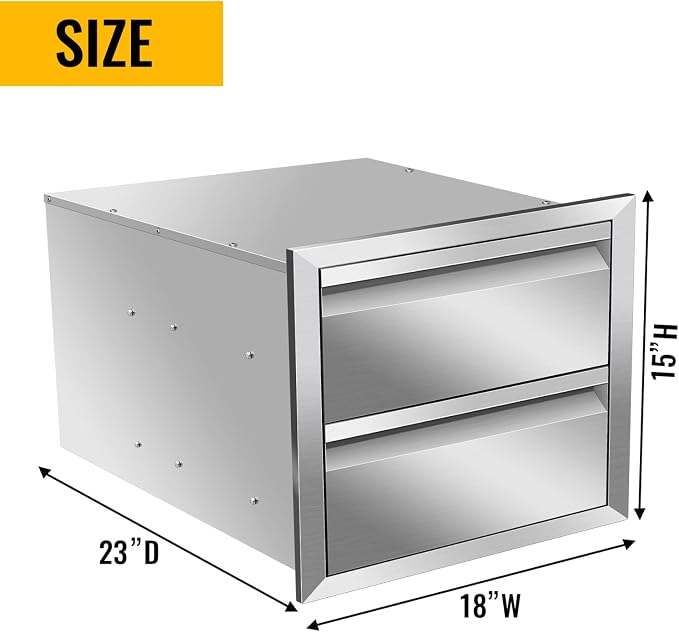 Outdoor Kitchen Drawers, Flush Mount Triple Access BBQ Drawers - Image 2