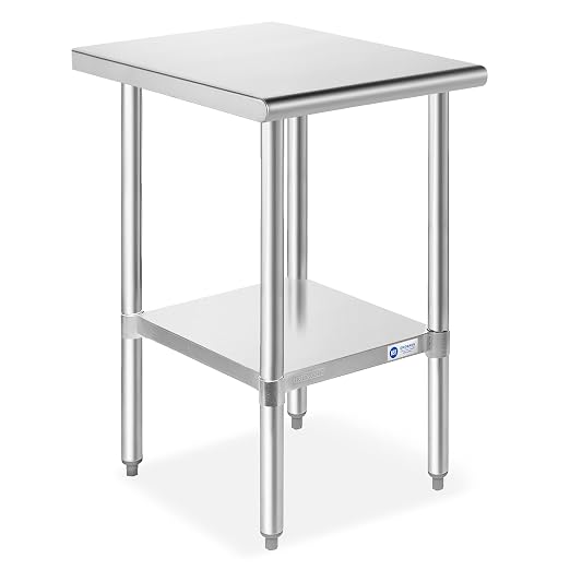GRIDMANN Stainless Steel Work Table 18 x 30 Inches, NSF Commercial Kitchen Prep by GRIDMANN