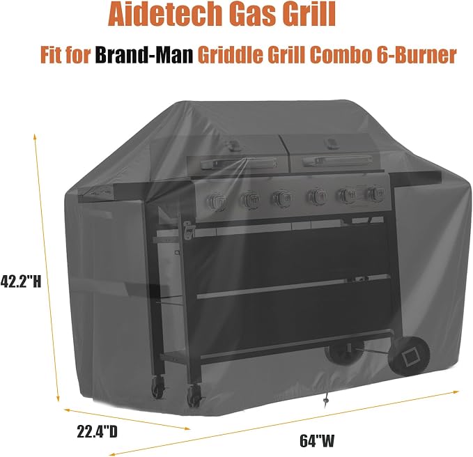 Grill Griddle Cover for Brand-Man Griddle Grill Combo 6-Burner, Portable Gas - Image 2