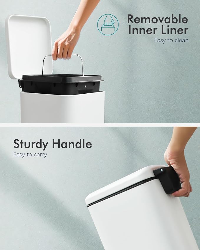 Bathroom Trash Can with Lid, 6 Liter / 1.6 Gallon Small Trash Can with - Image 7