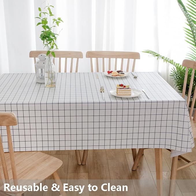 TruDelve Heavy Duty Vinyl Table Cloth Plastic Tablecloths - Image 6