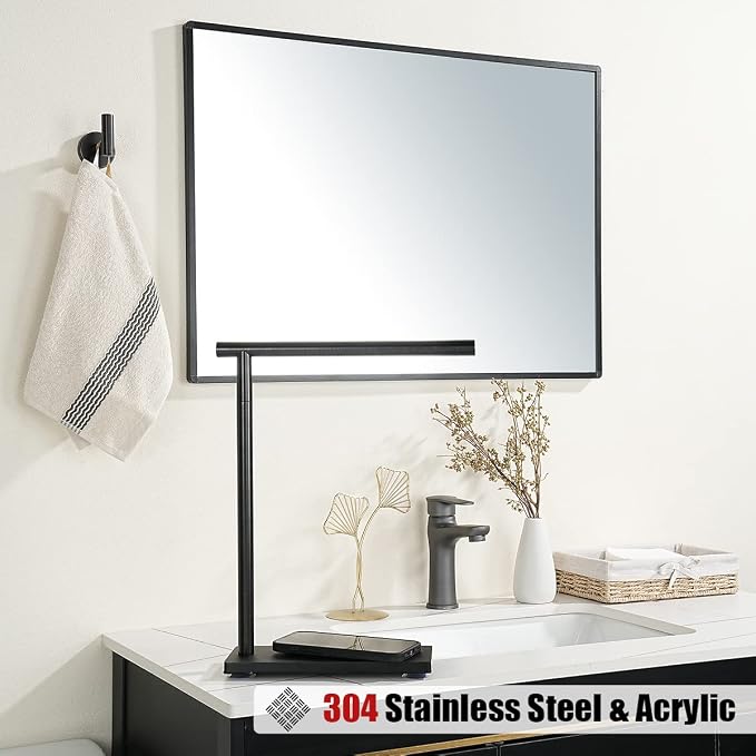 JQK Hand Towel Holder Stand Oil Rubbed Bronze, Modern Tree Rack Free Standing - Image 4
