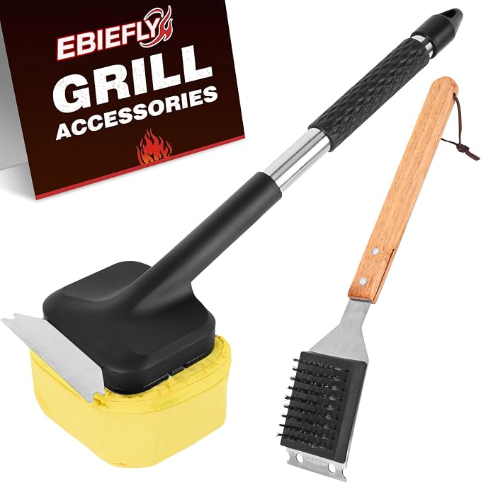 Steam Grill Scruber Brush for Outdoor Sponge Grill-Steam Grill Cheaning Scraper by EBIEFLY