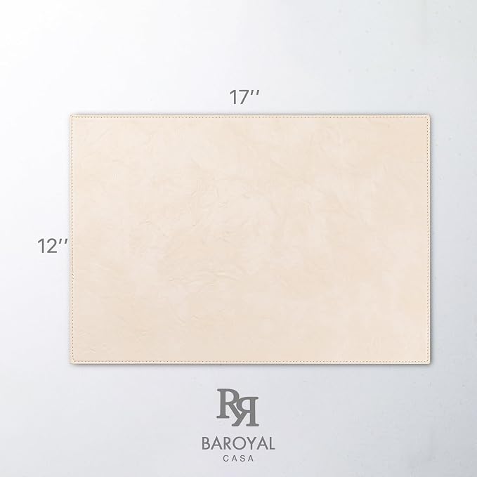 Faux Leather Placemats Set of 12 Vinyl Washable Wipeable Table Mats - Image 6
