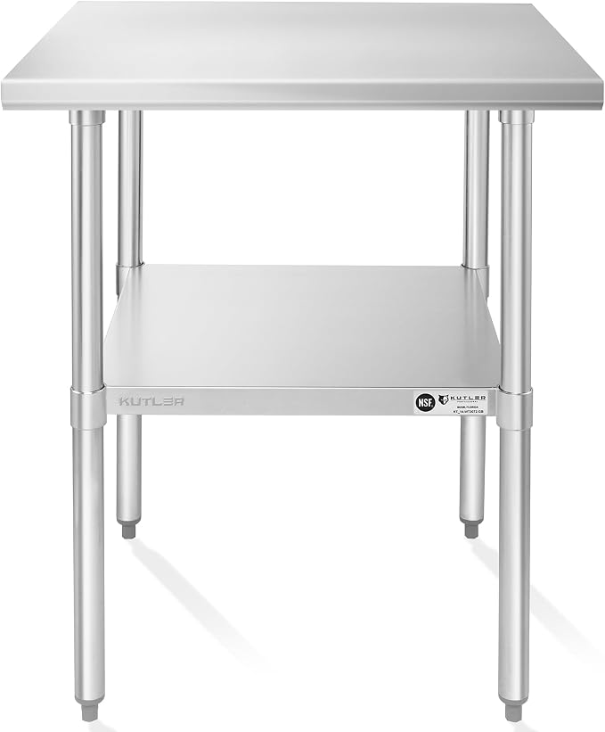 KUTLER Stainless Steel Table 30 x 30 Inches, NSF Heavy Duty Commercial Kitchen - Image 2