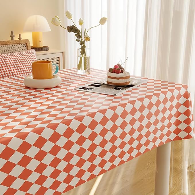 Square Table Cloth, 100% Waterproof Tablecloth Oil Proof Spill Proof Vinyl - Image 9