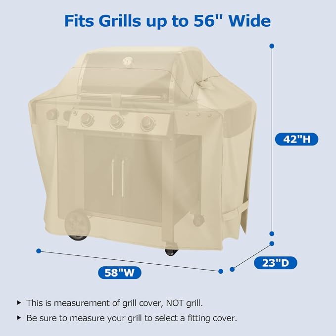 SunPatio Grill Cover 58 Inch, Heavy Duty Waterproof Barbecue Cover, Outdoor - Image 2
