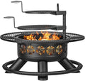 47 Inch Outdoor Fire Pit with 2 Grills, Extra Large BBQ Firepits by OutdoorFirePit