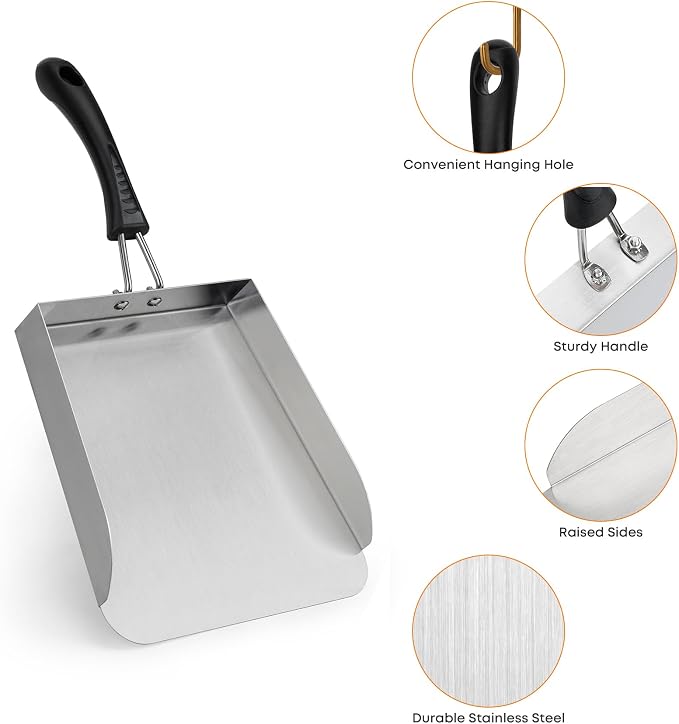 Stanbroil Stainless Steel Griddle Mover Smash Burger Food Shovel Grill Spatula - Image 3