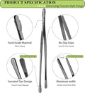 Tongs, 14-Inch Stainless Steel Black 2-Pack for Grilling and Cooking