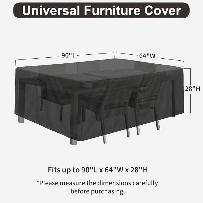 PureFit Patio Furniture Covers, Outdoor Table Furniture Cover Waterproof - Image 2