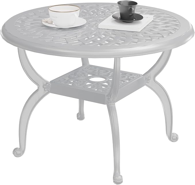 Cast Aluminum Outdoor Side Table, All Weather Round Bistro Table, Outdoor by Embraceartofoutdoorliving