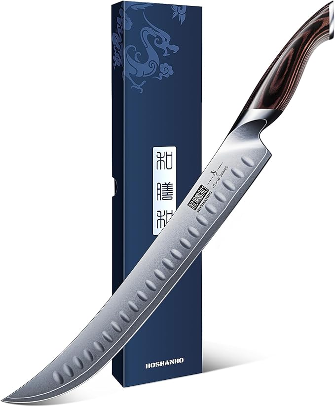 HOSHANHO Carving Slicing Knife, 12 Inch Japanese High Carbon Steel Brisket Knife by HOSHANHO