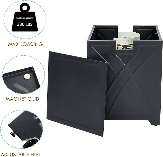 Propane Tank Cover Table, Square Propane Tank Holder Hideaway - Image 6