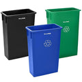Alpine 23 Gallon Slim Recycling & Trash Bin Set – 3-Pack Blue/Black/Green by AlpineIndustries