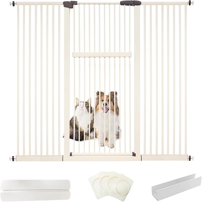 Lumizone Extra Tall Pet Gate 55.12" High Pressure Mounted 63.39"-67.90" Extra by Lumizone