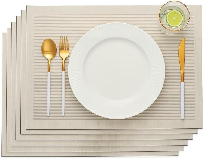 Placemats Set of 6, Faux Leather Placemats, Waterproof by Unknown