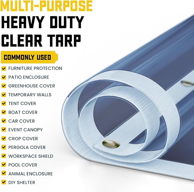 Core Tarps 30 Mil Extreme Heavy Duty Clear Tarp - Image 5