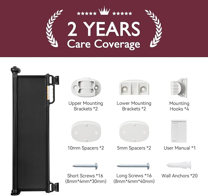 Retractable Baby Gate, Momcozy Extra Wide Mesh Baby Gates - Image 6