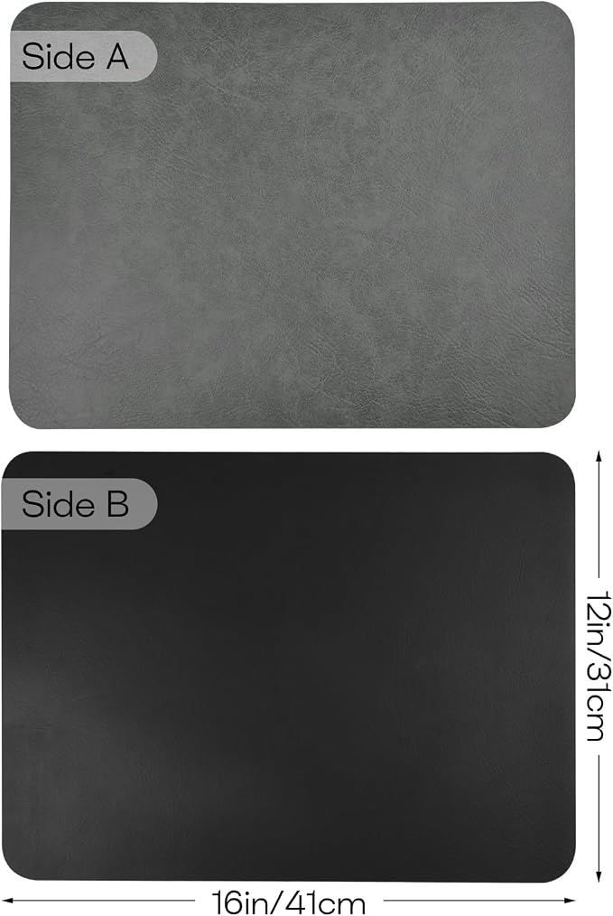 PU Leather Placemats Set of 6 Table Mats Heat Resistant Kitchen Place Mats - Image 2