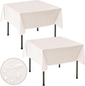 Nasitos 2 Pack Vinyl Square Table Cloth 54x54 Inch-Beige Waterproof Oil-Proof by Nasitoshomedecor