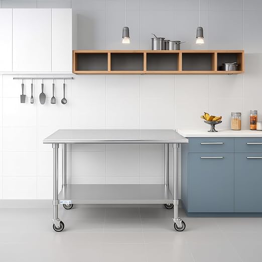 Hally Stainless Steel Table for Prep & Work 24 x 72 Inches - Image 2