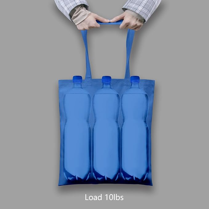 TOPDesign 12-Pack Economical 16"x15" Ocean Blue Cotton Tote Bags, Lightweight - Image 6