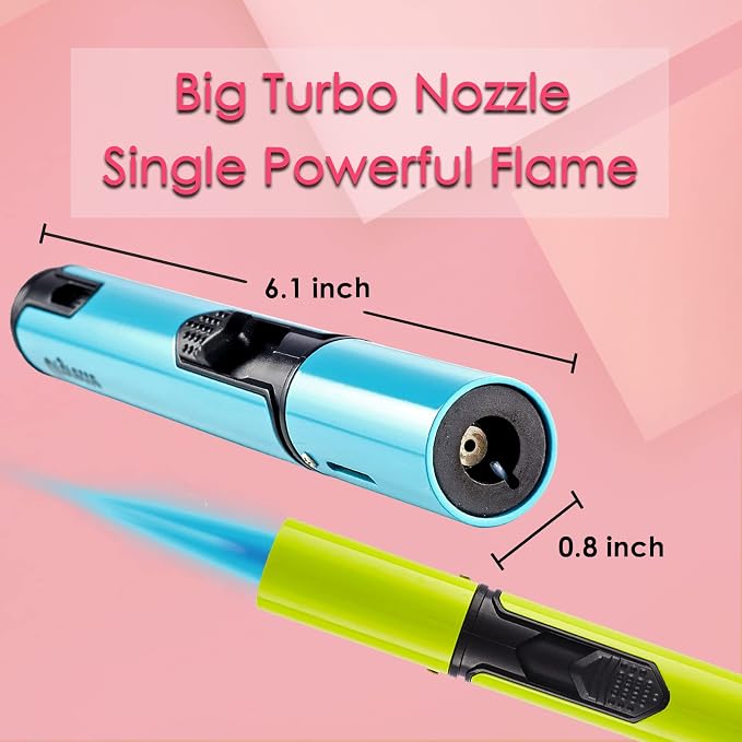 Urgrette 4 Pack Spring Colors Torch Lighter, 6-inch Refillable Pen Lighters Jet - Image 2