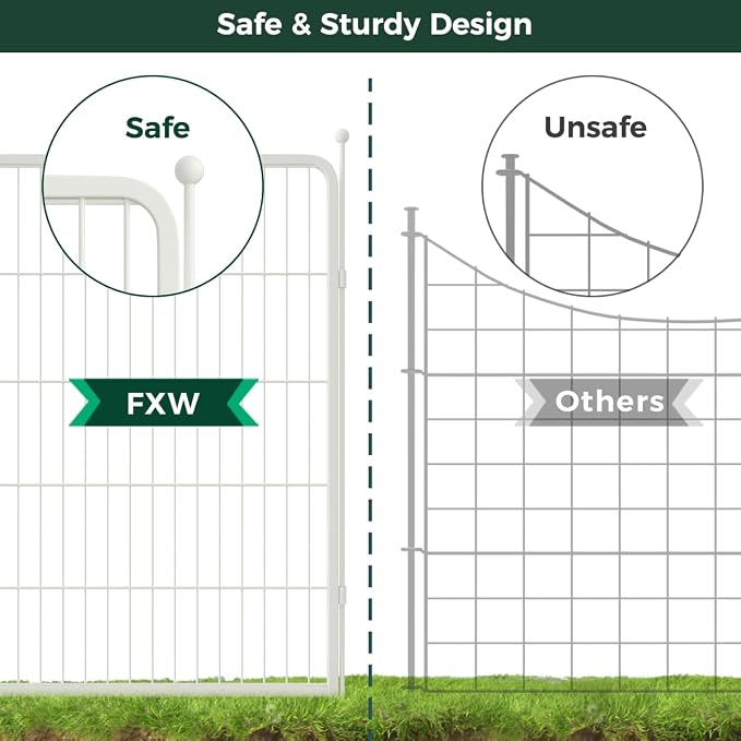 FXW Garden Fence Outdoor for The Yard – 40in x 36.4ft Heavy Duty Metal Animal - Image 5