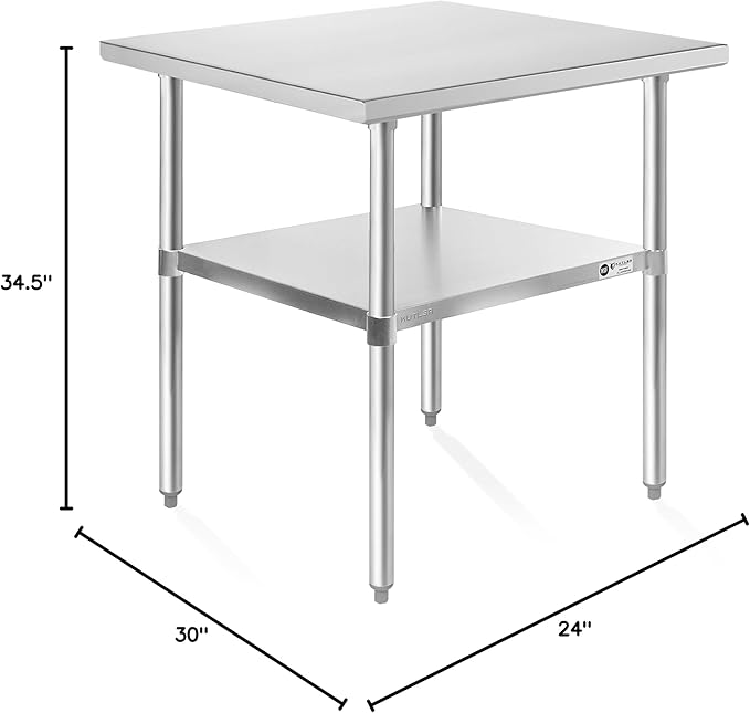 KUTLER Stainless Steel Table 24 x 30 Inches, NSF Heavy Duty Commercial Kitchen - Image 2