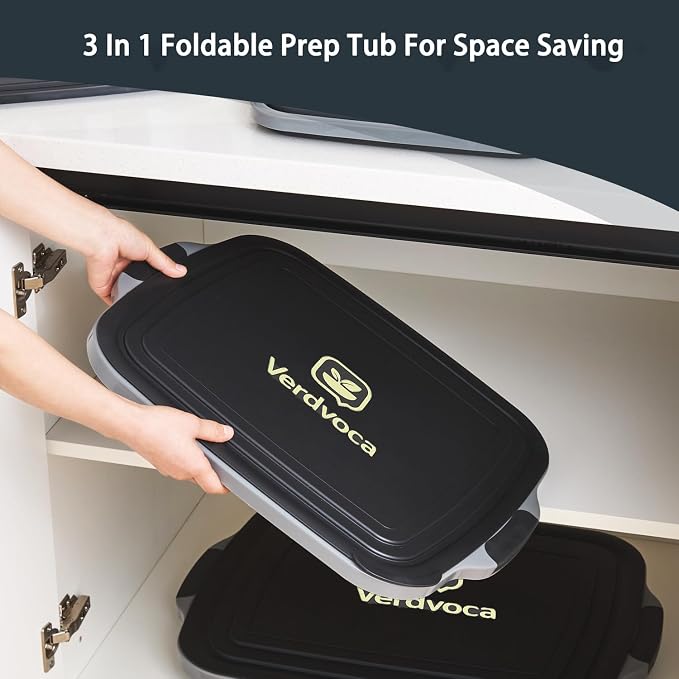 2 Pcs 16L Black Collapsible BBQ Prep Tub - Image 8
