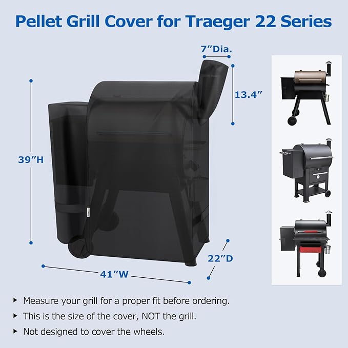 SunPatio Grill Cover for Traeger 22 Series, Heavy Duty Waterproof Wood Pellet - Image 2