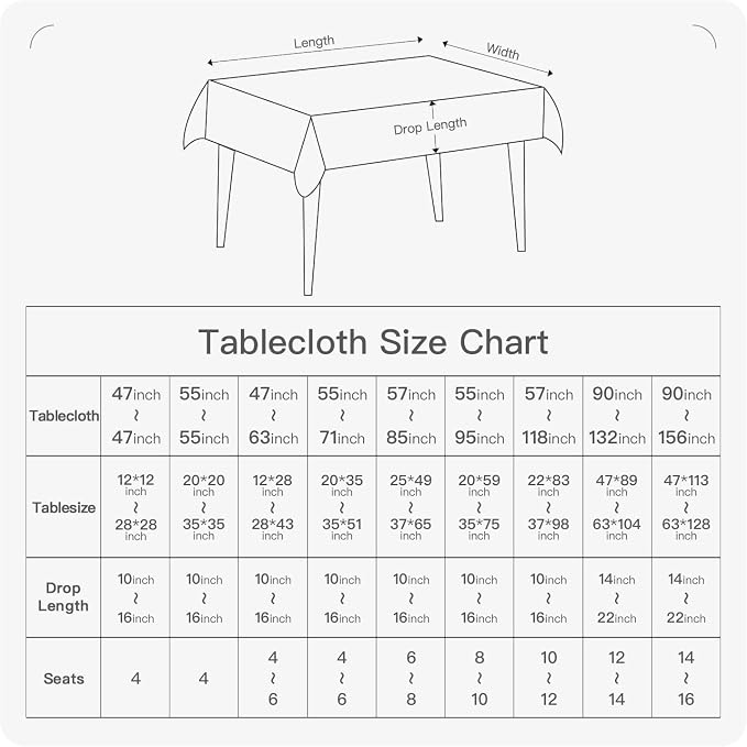 BALCONY & FALCON Round Tablecloth Washable Wrinkle Resistant and Water Proof - Image 6