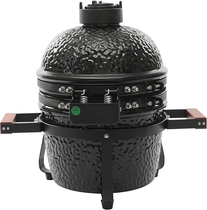 13 Inch Ceramic Charcoal Grill, Portable BBQ Smoker - Image 4
