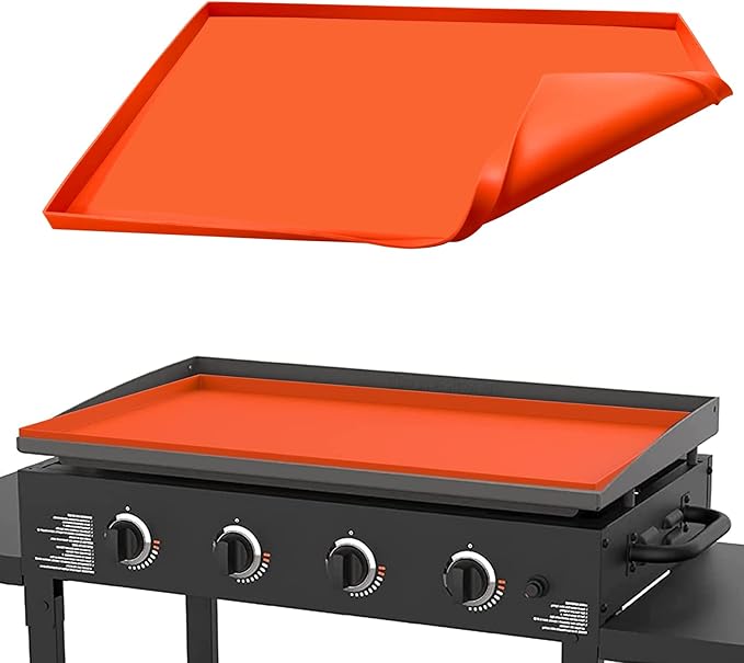 Grill Floor Mat for Blackstone, Food-Grade Silicone, Orange