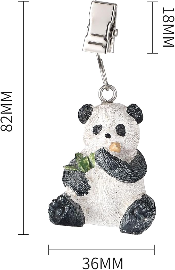 TwoFish Home Set of 4 Panda Resin Tablecloth Weights Clips Panda Handicraft - Image 4