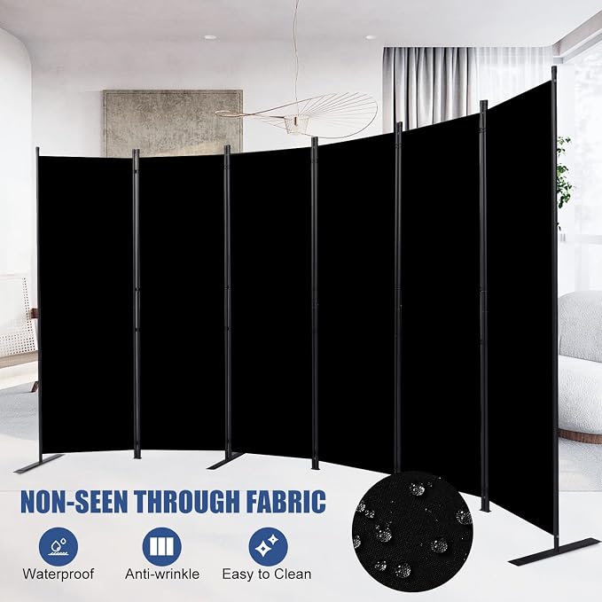 Room Divider and Folding Privacy Screens， 6 Panel Wide Room Divider Wall Screen - Image 2