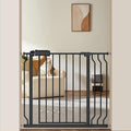 Extra Wide Baby Gate Black 34-38.5 Inch Wide Walk Through Pressure Mounted No by FlowerFrail