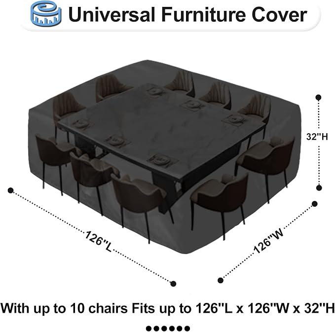 OutdoorLines Outdoor Waterproof Patio Table Furniture Set Covers - Image 2
