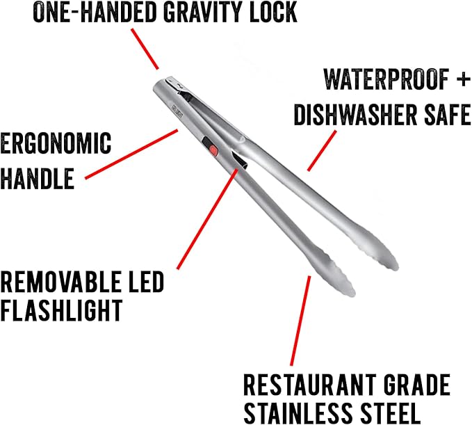 Grillight Grilling Essential Combo Gift Set: LED Light Spatula, Tongs & Bonus - Image 9