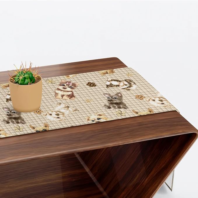 Cute Puppy Table Runner Kitchen Dining Table Runner 13*48in Table Center Decor - Image 6