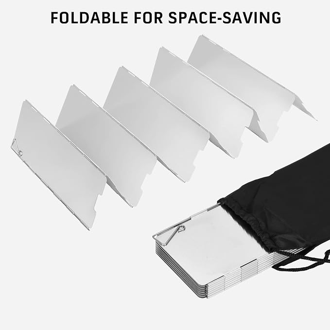 Camping Stove Windscreen 16 Plates Folding Outdoor Stove Windshield Camp Stove - Image 5