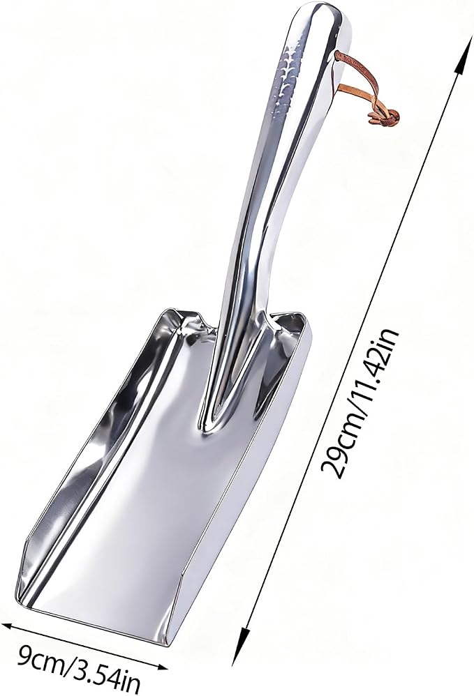 Metal Garden Ash Shovel, Stainless Steel, Compact Size, - Image 3
