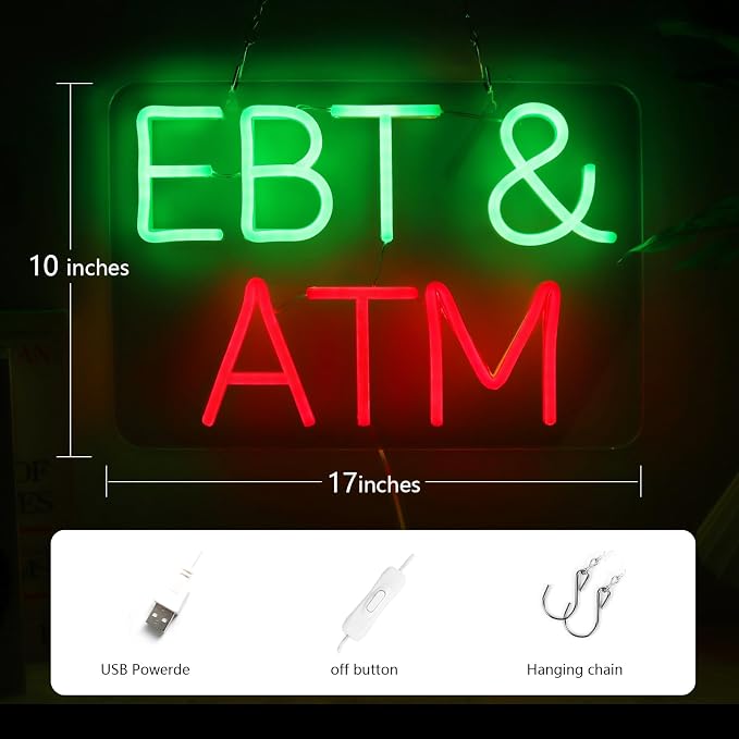 JFLLamp EBT&ATM Neon Signs for Wall Decor Neon Lights for Business Led Signs - Image 2