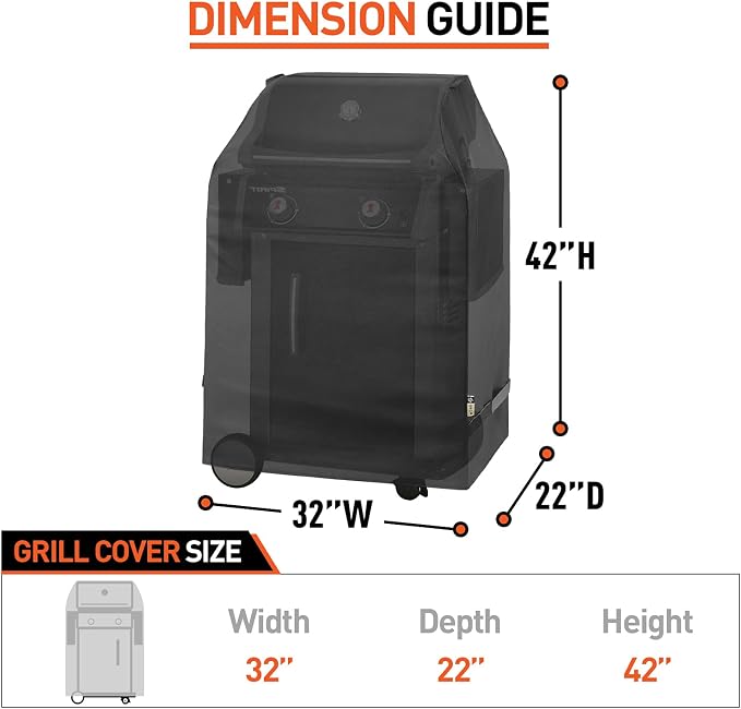 Arcedo Outdoor Grill Cover 32 Inch, Heavy Duty Waterproof 2 Burner Gas BBQ - Image 8