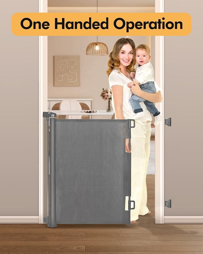 Retractable Baby Gate for Stairs & Doorways, Pet and Dog Safety Gate for - Image 3