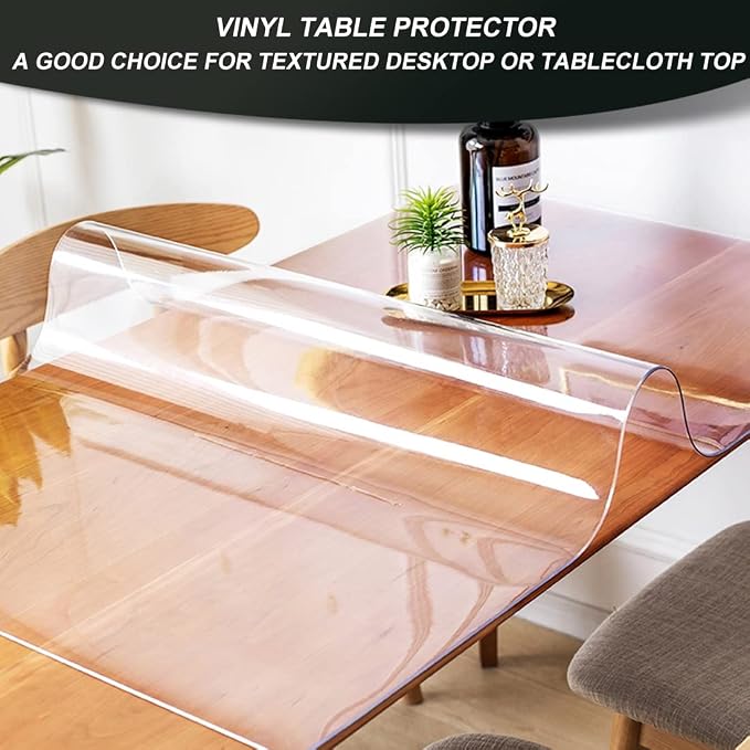 34x72" Clear Plastic Buffet Table Protector Crystal Pvc Tablecloth Plastic Desk - Image 2