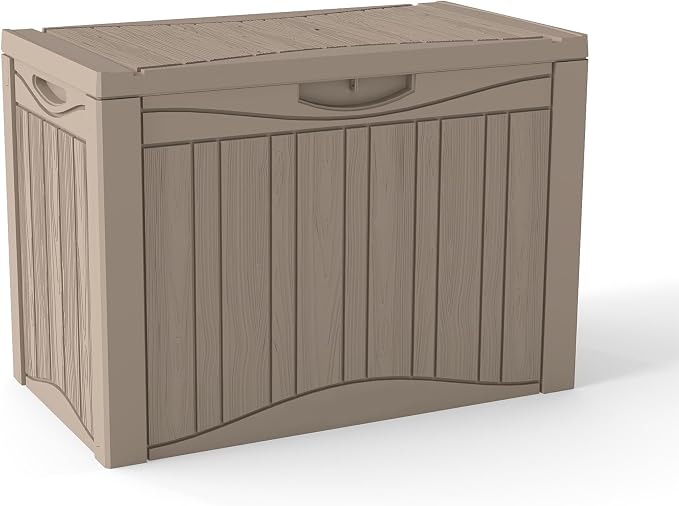50 Gallon Plus Resin Deck Box, Waterproof Outdoor Storage Box by Unknown